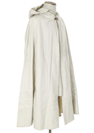 white cloak with hood