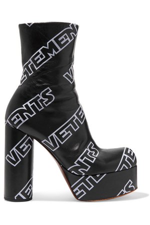 Vetements | Printed leather platform boots | NET-A-PORTER.COM