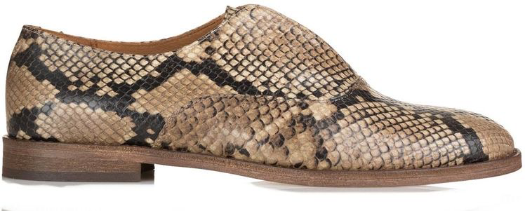 Derby shoes in python print leather
