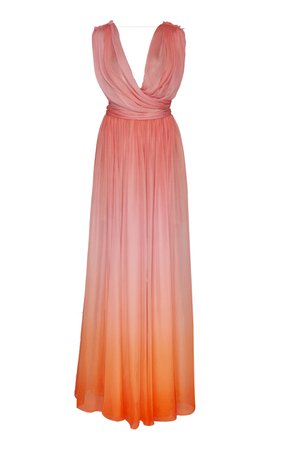 Drape Silk-Chiffon Gown by Oscar de la Renta | Moda Operandi