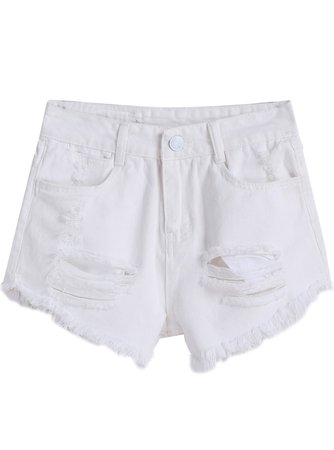 white jean shorts polyvore - Google Search