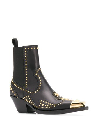 Versace Studded Ankle Boots - Farfetch