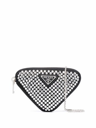 Prada crystal-embellished triangle bag - FARFETCH