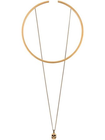 Shop gold Alexander McQueen skull pendant choker necklace with Express Delivery - Farfetch