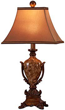 Bedside Table Desk Lamp Traditional Table Lamp Resin Carved Brown Fabric Shade for Living Room Family Bedroom Bedside Nightstand (Size : 70cm): Amazon.ca: Tools & Home Improvement
