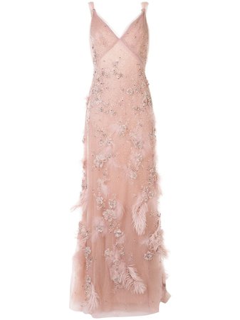 Marchesa, Embellished A-line Evening Gown Dress
