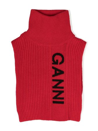 GANNI Logo ribbed-knit Bib - Farfetch