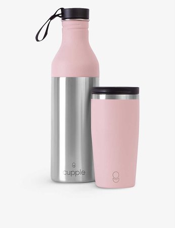 CUPPLE - Water bottle and drink cup stainless steel set | Selfridges.com