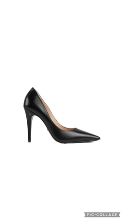 gg women leather high heel pump (black)