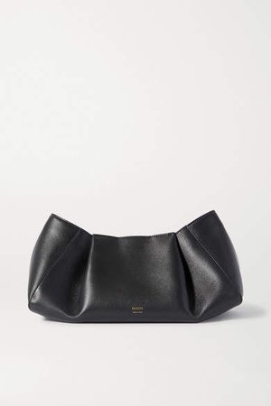 Jeanne Small Leather Clutch - Black