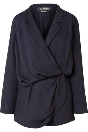 Jacquemus | Sisco double-breasted woven mini wrap dress | NET-A-PORTER.COM
