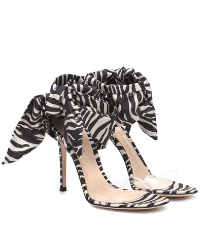 Gianvito Rossi - Farah 105 zebra-print satin sandals | Mytheresa