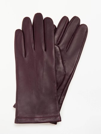 John Lewis & Partners Leather Fleece Lined Gloves at John Lewis & Partners