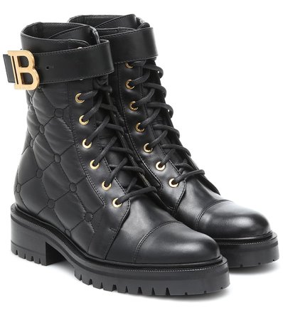 Balmain - Ranger quilted leather combat boots | Mytheresa