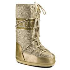 gold snow boots