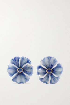 Blue 18-karat gold multi-stone earrings | Casa Castro | NET-A-PORTER
