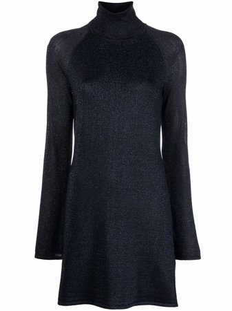 Victoria Beckham glittered roll-neck knitted dress - FARFETCH