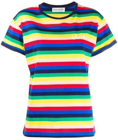 Être Cécile Rainbow stripe T-shirt