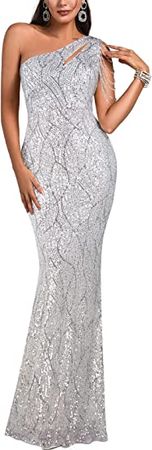 Amazon.com: Women 1920s Plus Size Formal Dress Tassels Sleeve Sequins Gatsby Maxi Evening Gown : Clothing, Shoes & Jewelry