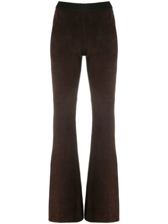 P.A.R.O.S.H. Suede Flared Trousers - Farfetch
