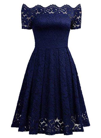 Amazon.com: MissMay Women's Vintage Floral Lace Boat Neck Cocktail Formal Swing Dress: Clothing