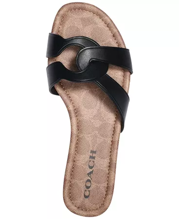 black COACH Women's Essie Slide Sandals & Reviews - Sandals - Shoes - Macy's