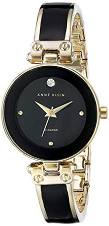 Anne Klein Diamond-Accented Bangle Watch