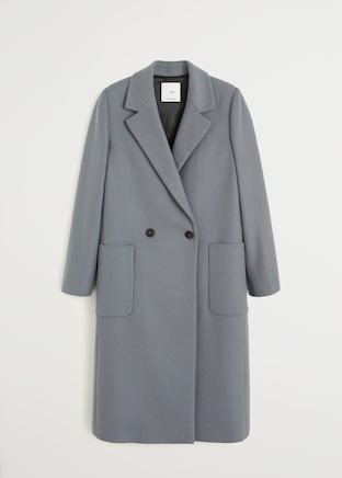 Lapels wool coat - Women | Mango USA grey