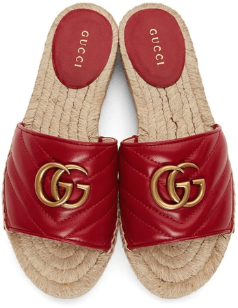 red gucci sandals