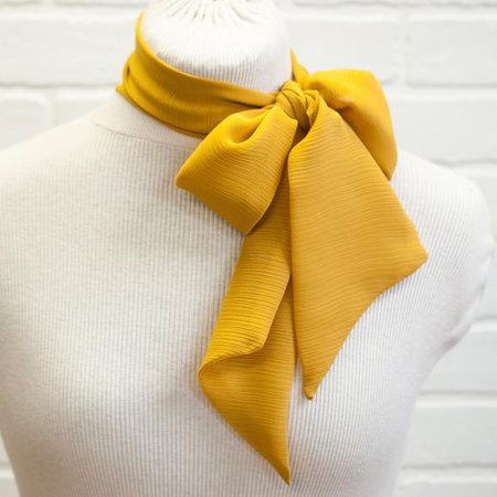 Yellow skinny scarf mustard scarf chiffon scarf yellow | Etsy