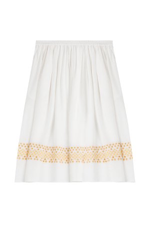 Silk Skirt with Eyelet Embroidery Gr. FR 40