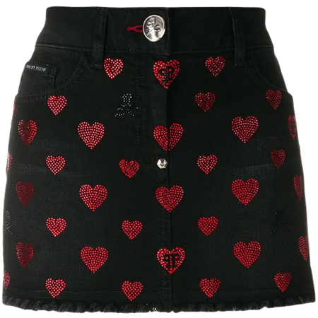 Heart Jean Skirt