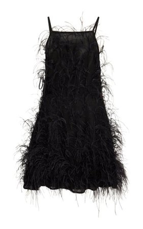 Shannon Feather-Embellished Jersey Mini Dress By Cult Gaia | Moda Operandi