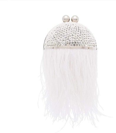 Marzook crystal-embellished feather clutch bag