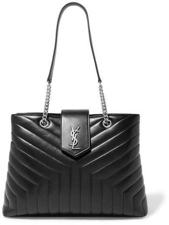 Loulou Large Quilted Leather Shoulder Bag - Black