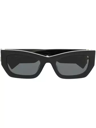 Miu Miu Eyewear logo-plaque Rectangular Sunglasses - Farfetch