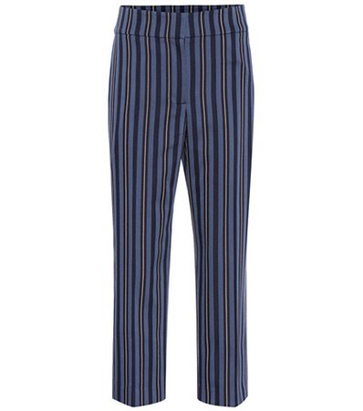 Striped wool-blend pants