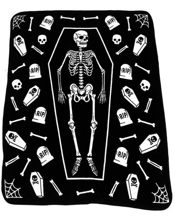*clipped by @luci-her* SOURPUSS SKELETON THROW BLANKET - Sourpuss Clothing