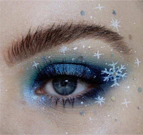 Blue snowflake makeup