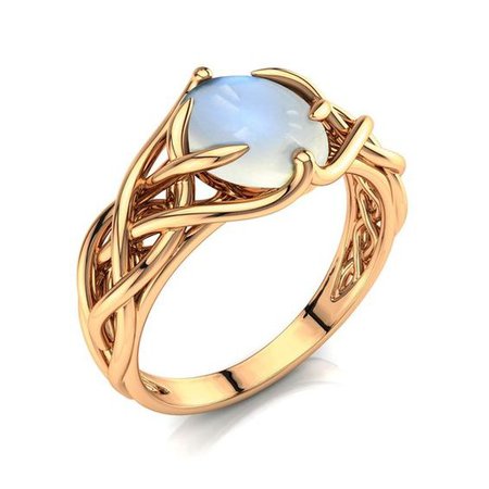 Celtic gold moonstone ring