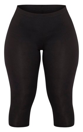 Shape Black Jersey Cropped Leggings | Curve | PrettyLittleThing USA