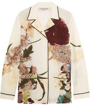 Floral-print Silk Crepe De Chine Shirt