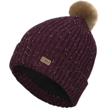 Trespass Womens Mcnally Knitted Lined Slouch Pom Pom Beanie | Outdoor Look
