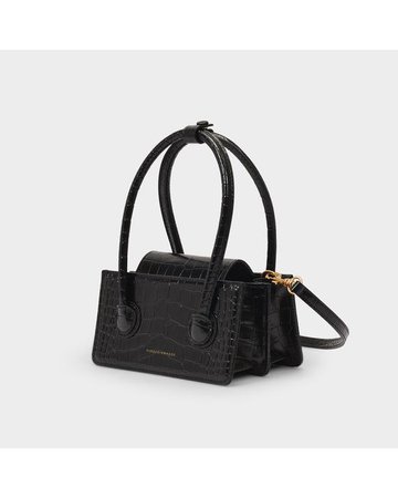 Marge Sherwood Grandma Mini Croc-effect Leather Top Handle Bag in Black - Save 7% - Lyst