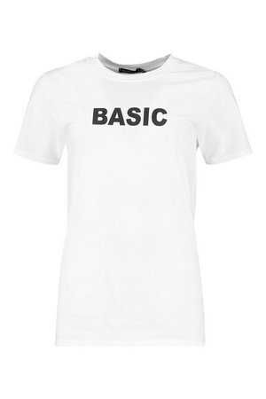 Basic Slogan T-Shirt | Boohoo