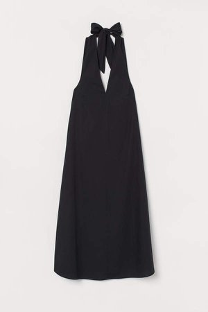 Cotton Halterneck Dress - Black