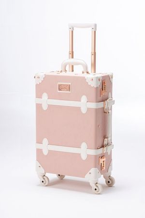 pink luggage suitcase