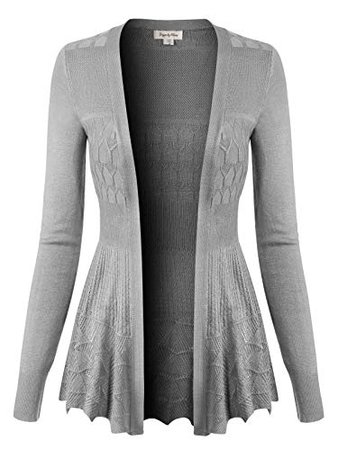 Design by Olivia Women's Long Sleeve Crochet Knit Draped Open Sweater Cardigan at Amazon Women’s Clothing store: