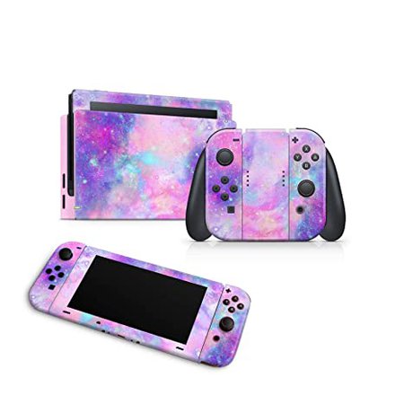 Amazon.com: ZOOMHITSKINS Blurry Cosmos Pink Blue Glitter Sparkling Cute Pastel Universe Stars High Quality 3M Vinyl Decal Sticker Wrap, Nintendo Switch Compatible, Made in the USA: Video Games