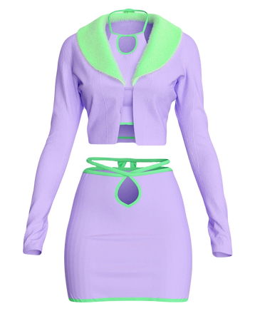Purple and Green Two Piece Set